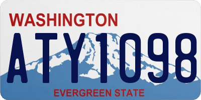 WA license plate ATY1098