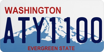 WA license plate ATY1100