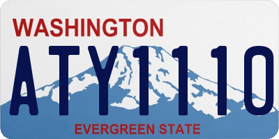 WA license plate ATY1110