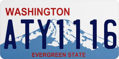 WA license plate ATY1116