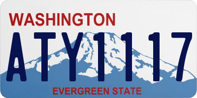 WA license plate ATY1117