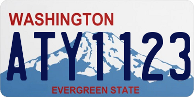WA license plate ATY1123