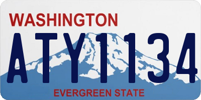 WA license plate ATY1134