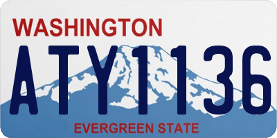 WA license plate ATY1136