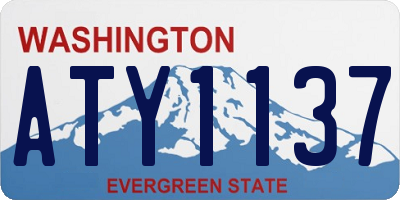 WA license plate ATY1137