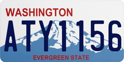 WA license plate ATY1156