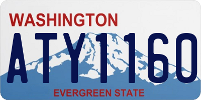 WA license plate ATY1160