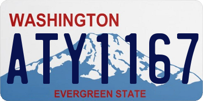 WA license plate ATY1167