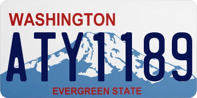 WA license plate ATY1189