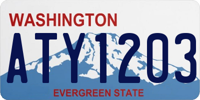 WA license plate ATY1203