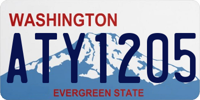 WA license plate ATY1205