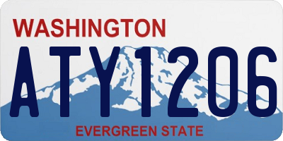 WA license plate ATY1206