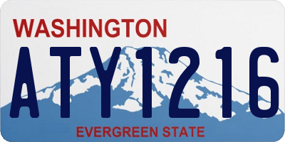 WA license plate ATY1216