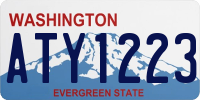 WA license plate ATY1223