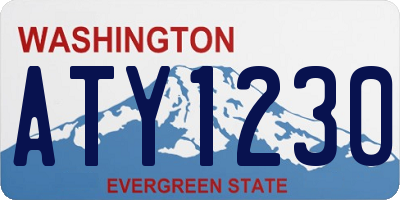 WA license plate ATY1230