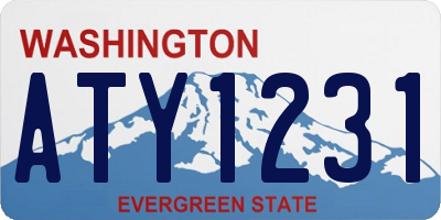 WA license plate ATY1231