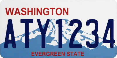 WA license plate ATY1234