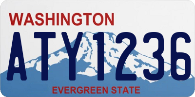 WA license plate ATY1236