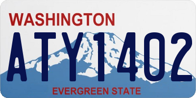 WA license plate ATY1402