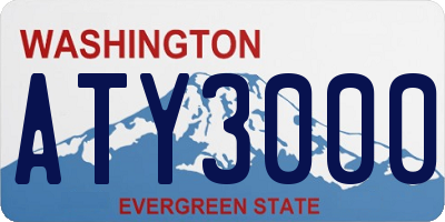WA license plate ATY3000