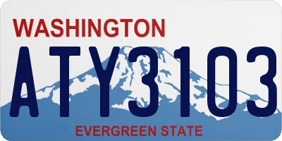 WA license plate ATY3103