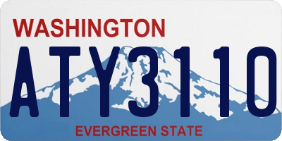 WA license plate ATY3110