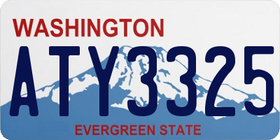 WA license plate ATY3325