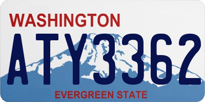 WA license plate ATY3362