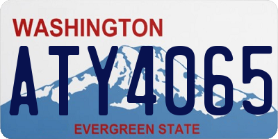 WA license plate ATY4065
