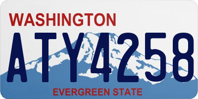 WA license plate ATY4258