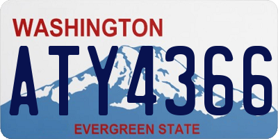 WA license plate ATY4366