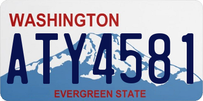 WA license plate ATY4581