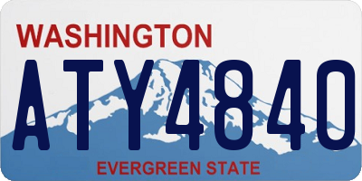 WA license plate ATY4840