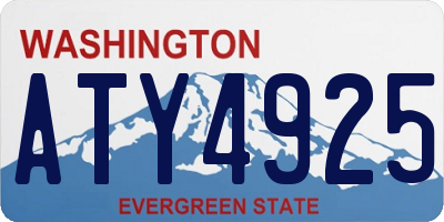 WA license plate ATY4925