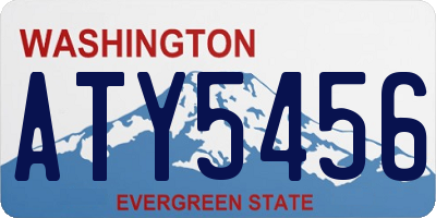 WA license plate ATY5456