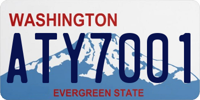 WA license plate ATY7001