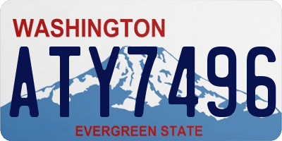 WA license plate ATY7496