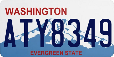 WA license plate ATY8349