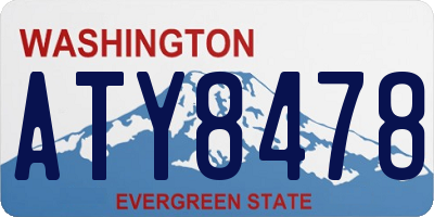WA license plate ATY8478