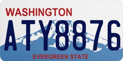 WA license plate ATY8876