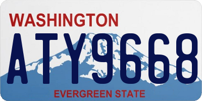 WA license plate ATY9668