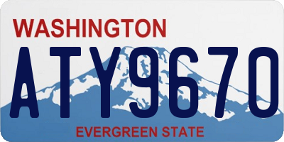 WA license plate ATY9670