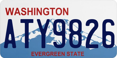 WA license plate ATY9826