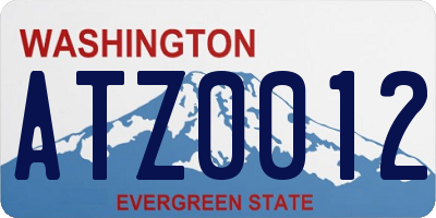 WA license plate ATZ0012