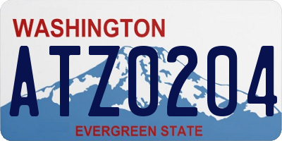WA license plate ATZ0204