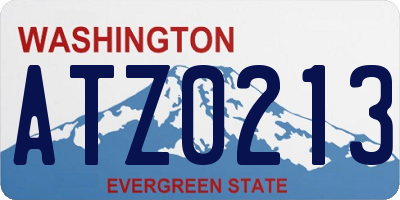 WA license plate ATZ0213