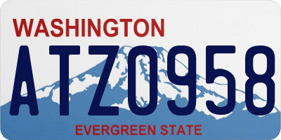 WA license plate ATZ0958