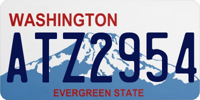 WA license plate ATZ2954