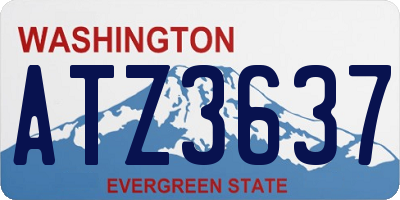 WA license plate ATZ3637