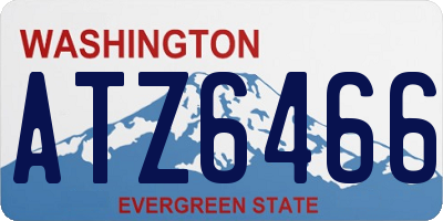 WA license plate ATZ6466